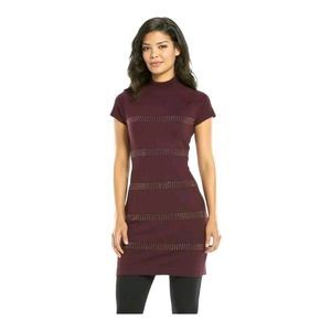Apartment 9 Women's Size Large Sweater Dress Bodycon Burgundy Wine Mahogany Z-13